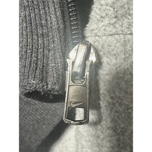 Vintage Nike Jacket Hoodie Men's XL Gray Full Zip 341573-071 Fleece Swoosh Logo - Picture 10 of 11